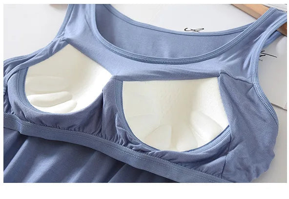 Modal Built-In Bra Vest & Shorts 2-Piece Pajama Set